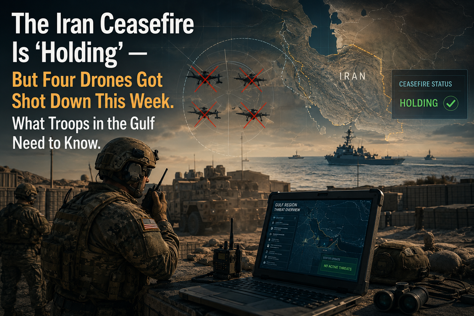 The Iran Ceasefire Is 'Holding' — But Four Drones Got Shot Down This Week. What Troops in the Gulf Need to Know.